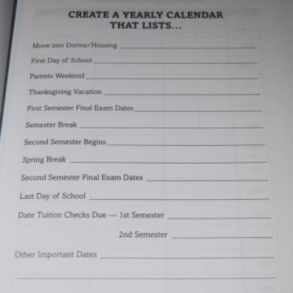 College Planning Book:  "Parent's Operational Manual - Picture 10 of 12